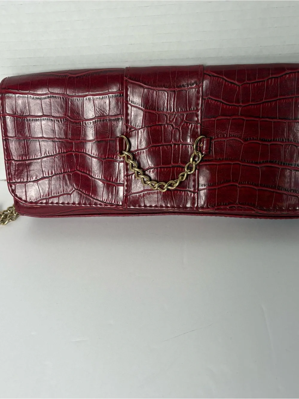 2-items NWOT- 1 snake skin harlequin diamond style pattern purple & blk clutch